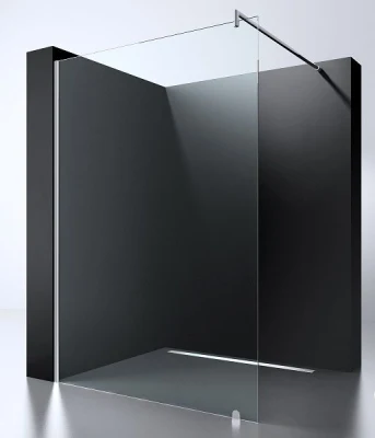 Bathroom Cheap 8mm 10mm Glass Walk in Shower Screen Black