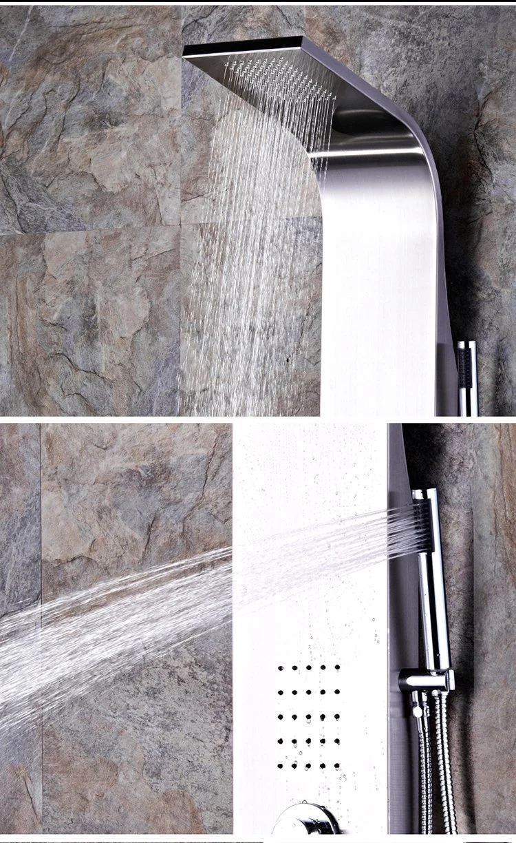 Cheap Bathroom Sanitary Ware Waterfall Rainfall Stainless Steel Shower Panel