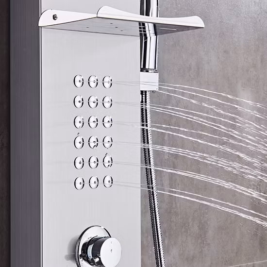 Cheap Bathroom Sanitary Ware Waterfall Rainfall Stainless Steel Shower Panel