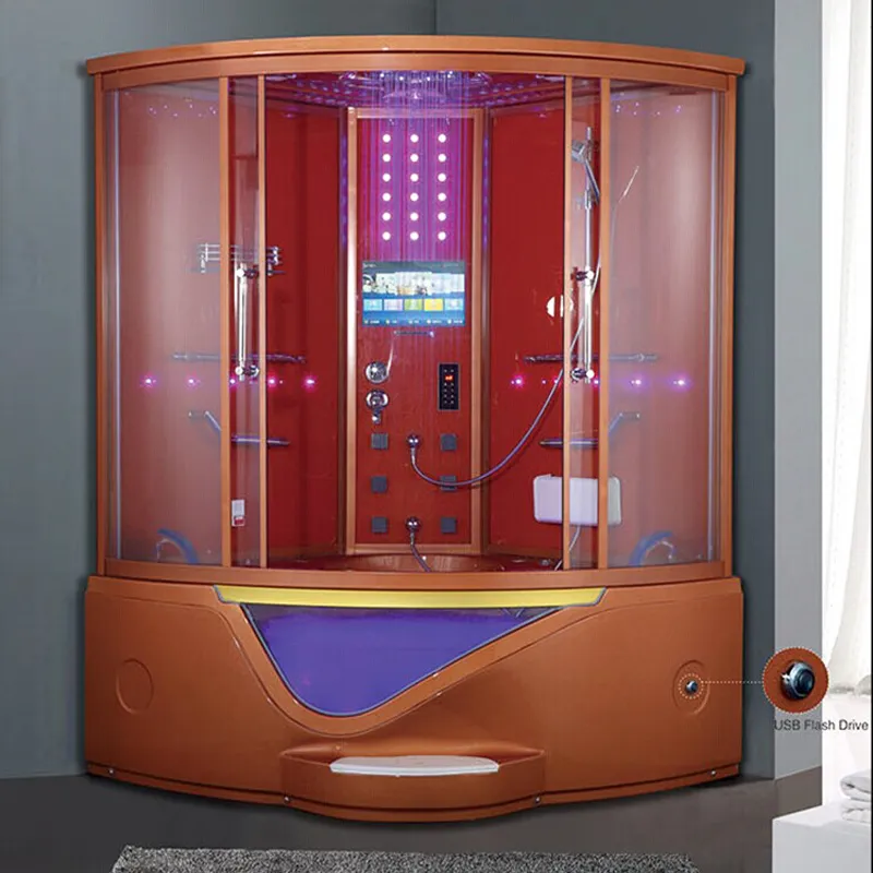 Qian Yan Steam Room Extractor Fans China Weight Loss Steam Sauna Factory OEM Custom New Design Portable Steam Shower Room with Steam Whirlpool Bath TV